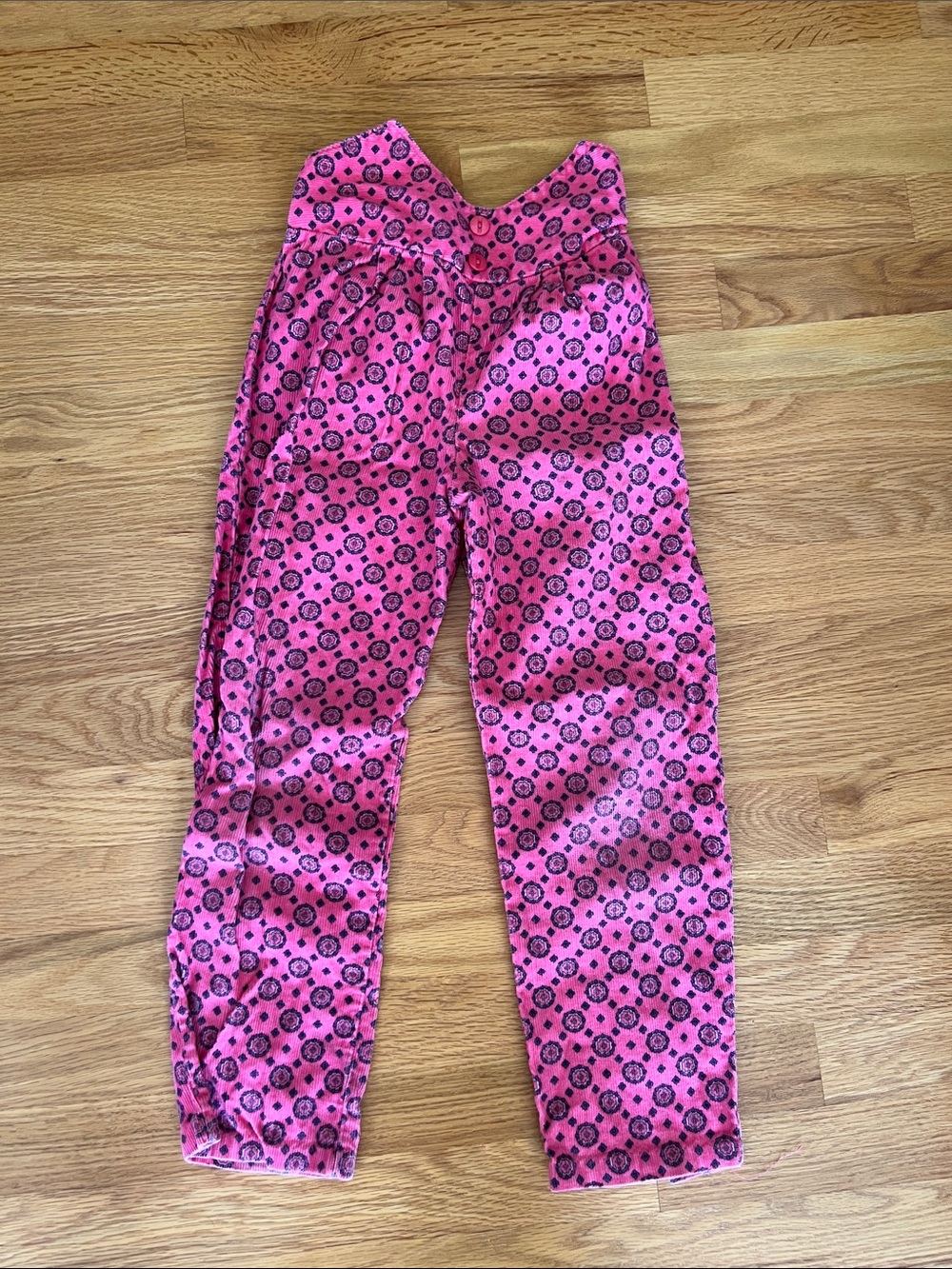 Vintage Stone Apparel Girls' 6x Pink Patterned corduroy Pants